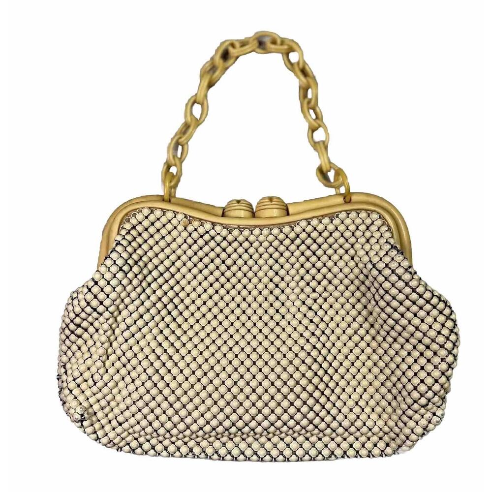 Whiting and Davis Vintage Purse Alumesh w/ Chain Link Bakelite Handle Closure